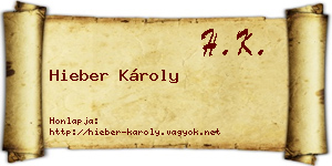 Hieber Károly névjegykártya